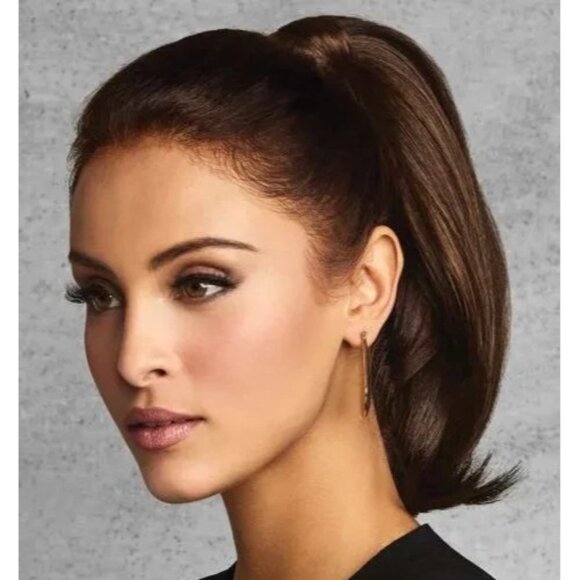 NEW Ponytail Hair Extension Chocolate Brown 12" Feshfen Hair Straight Curl Loop - Picture 12 of 12